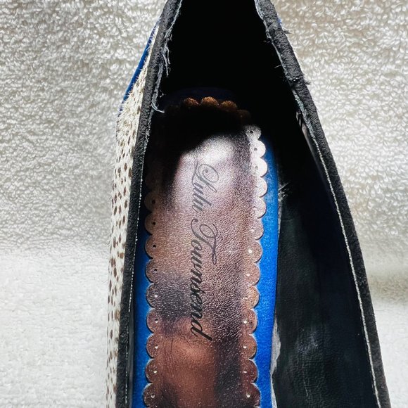 LuLu Townsend Heels-Animal Pring Pump-4" heels-blue stripe-8.5 Medium - Picture 9 of 13